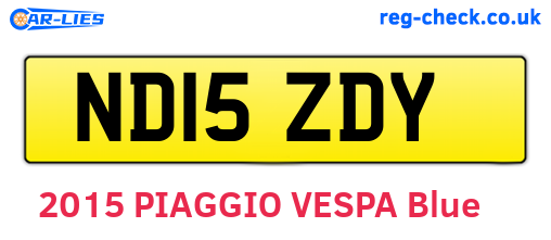 ND15ZDY are the vehicle registration plates.