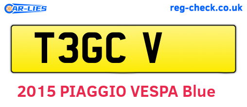 T3GCV are the vehicle registration plates.