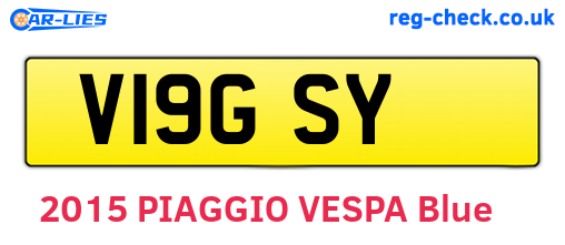 V19GSY are the vehicle registration plates.
