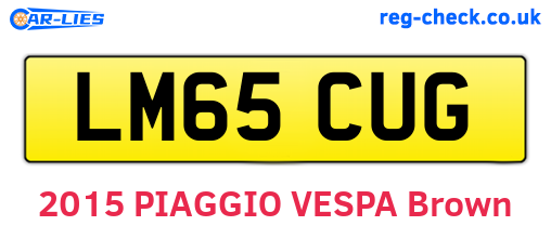 LM65CUG are the vehicle registration plates.