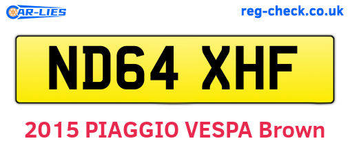 ND64XHF are the vehicle registration plates.