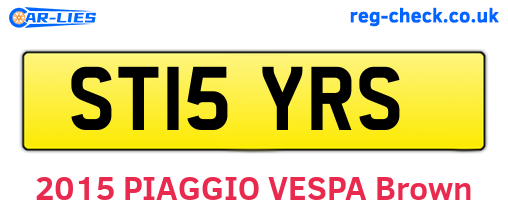 ST15YRS are the vehicle registration plates.