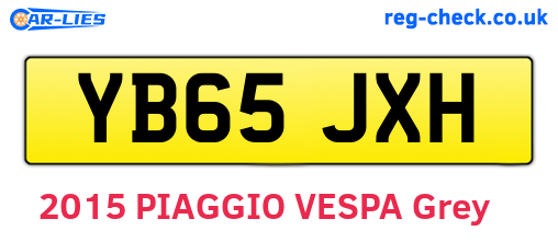 YB65JXH are the vehicle registration plates.