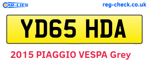 YD65HDA are the vehicle registration plates.
