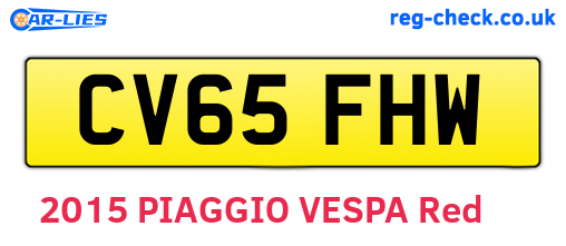 CV65FHW are the vehicle registration plates.