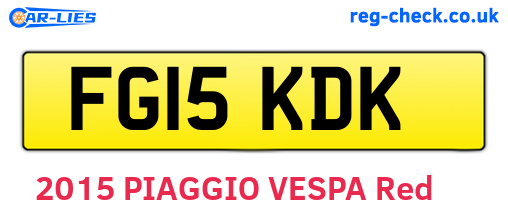 FG15KDK are the vehicle registration plates.