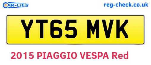 YT65MVK are the vehicle registration plates.