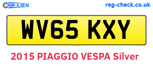WV65KXY are the vehicle registration plates.
