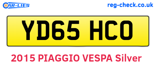 YD65HCO are the vehicle registration plates.