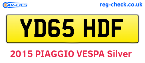 YD65HDF are the vehicle registration plates.