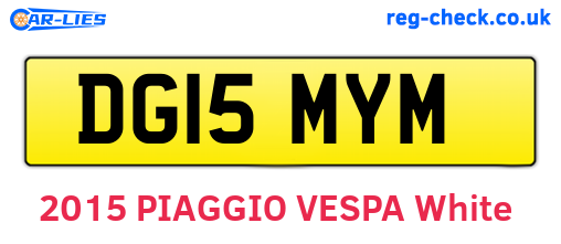 DG15MYM are the vehicle registration plates.