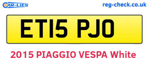 ET15PJO are the vehicle registration plates.