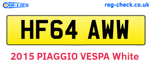 HF64AWW are the vehicle registration plates.