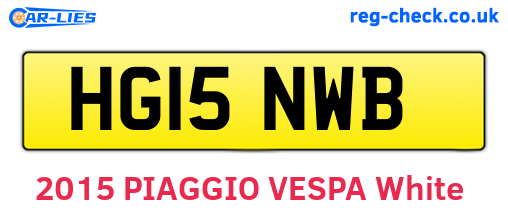 HG15NWB are the vehicle registration plates.