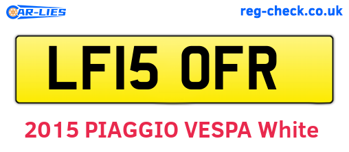 LF15OFR are the vehicle registration plates.