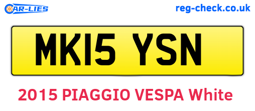 MK15YSN are the vehicle registration plates.