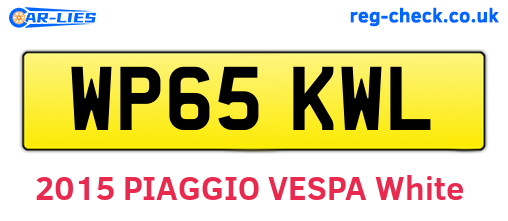 WP65KWL are the vehicle registration plates.