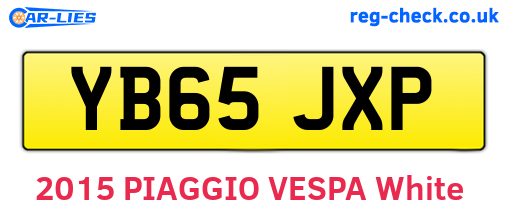 YB65JXP are the vehicle registration plates.