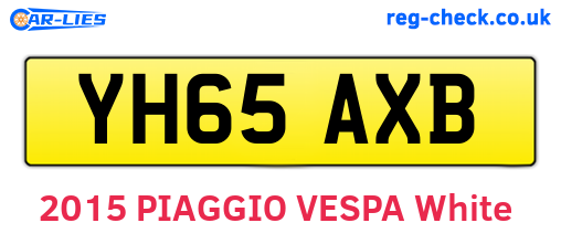 YH65AXB are the vehicle registration plates.