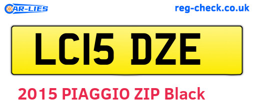 LC15DZE are the vehicle registration plates.