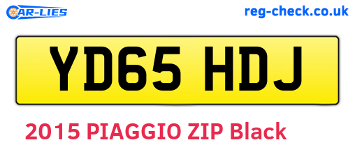 YD65HDJ are the vehicle registration plates.