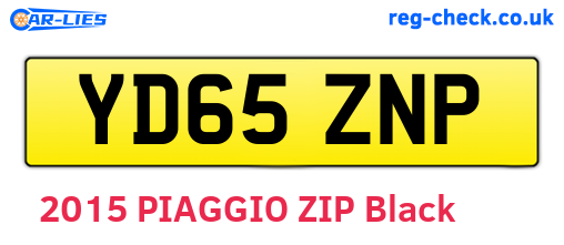 YD65ZNP are the vehicle registration plates.