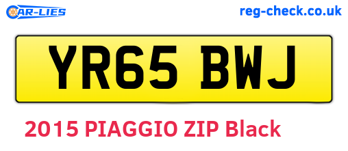 YR65BWJ are the vehicle registration plates.