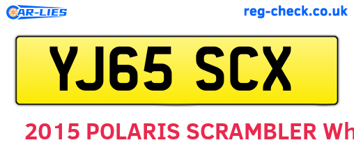 YJ65SCX are the vehicle registration plates.