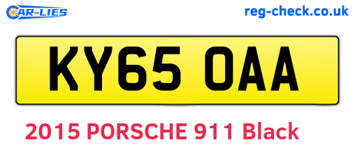 KY65OAA are the vehicle registration plates.