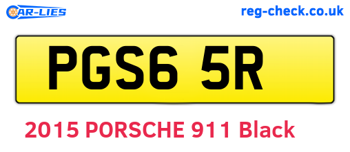 PGS65R are the vehicle registration plates.