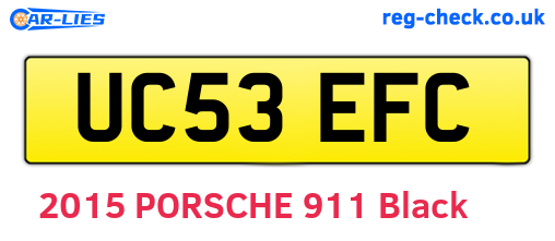 UC53EFC are the vehicle registration plates.