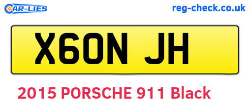 X60NJH are the vehicle registration plates.