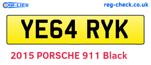YE64RYK are the vehicle registration plates.