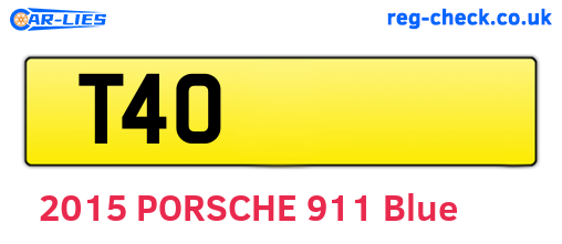 T40 are the vehicle registration plates.
