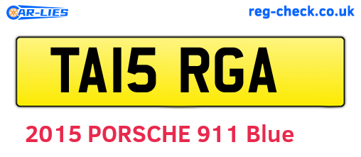TA15RGA are the vehicle registration plates.