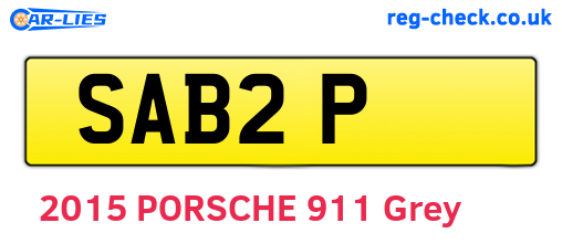 SAB2P are the vehicle registration plates.