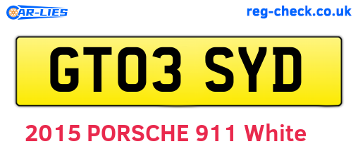 GT03SYD are the vehicle registration plates.