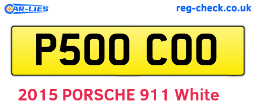 P500COO are the vehicle registration plates.
