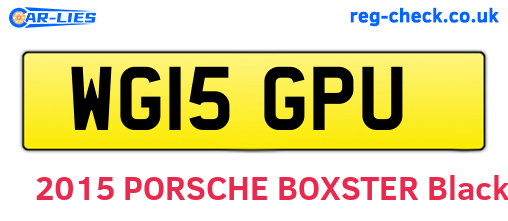 WG15GPU are the vehicle registration plates.