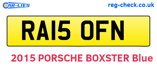RA15OFN are the vehicle registration plates.