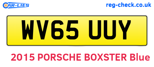 WV65UUY are the vehicle registration plates.