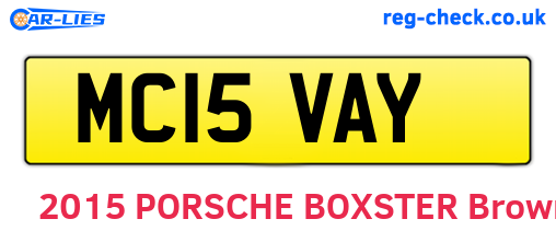 MC15VAY are the vehicle registration plates.
