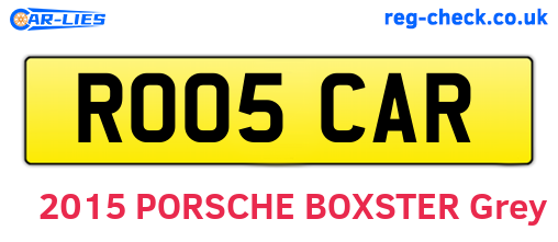 RO05CAR are the vehicle registration plates.