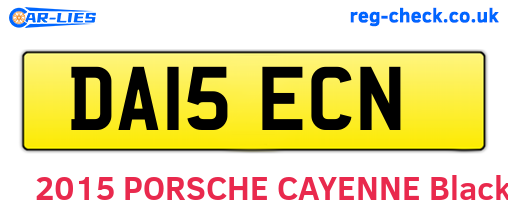 DA15ECN are the vehicle registration plates.