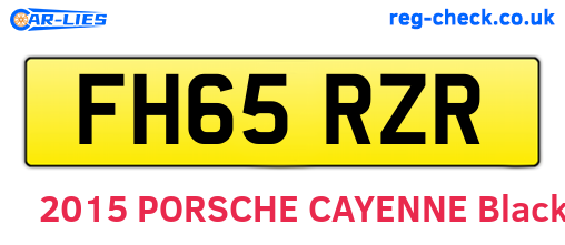 FH65RZR are the vehicle registration plates.