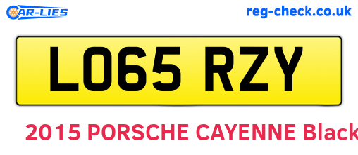 LO65RZY are the vehicle registration plates.