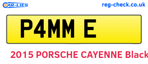 P4MME are the vehicle registration plates.