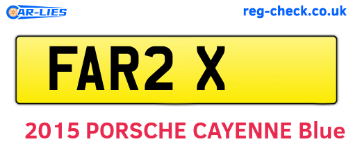 FAR2X are the vehicle registration plates.