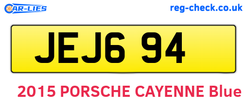 JEJ694 are the vehicle registration plates.