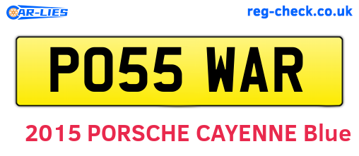 PO55WAR are the vehicle registration plates.